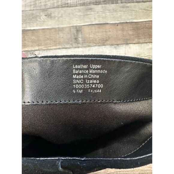 Style & Co Izalea Black Suede Leather Block Heel Wide Calf Tall Boots Size 9.5 - Picture 6 of 7